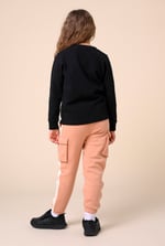 Embroidery Print Waffle Sweatshirt  (5yrs-11yrs)