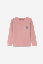 Embroidery Print Waffle Sweatshirt  (5yrs-11yrs)