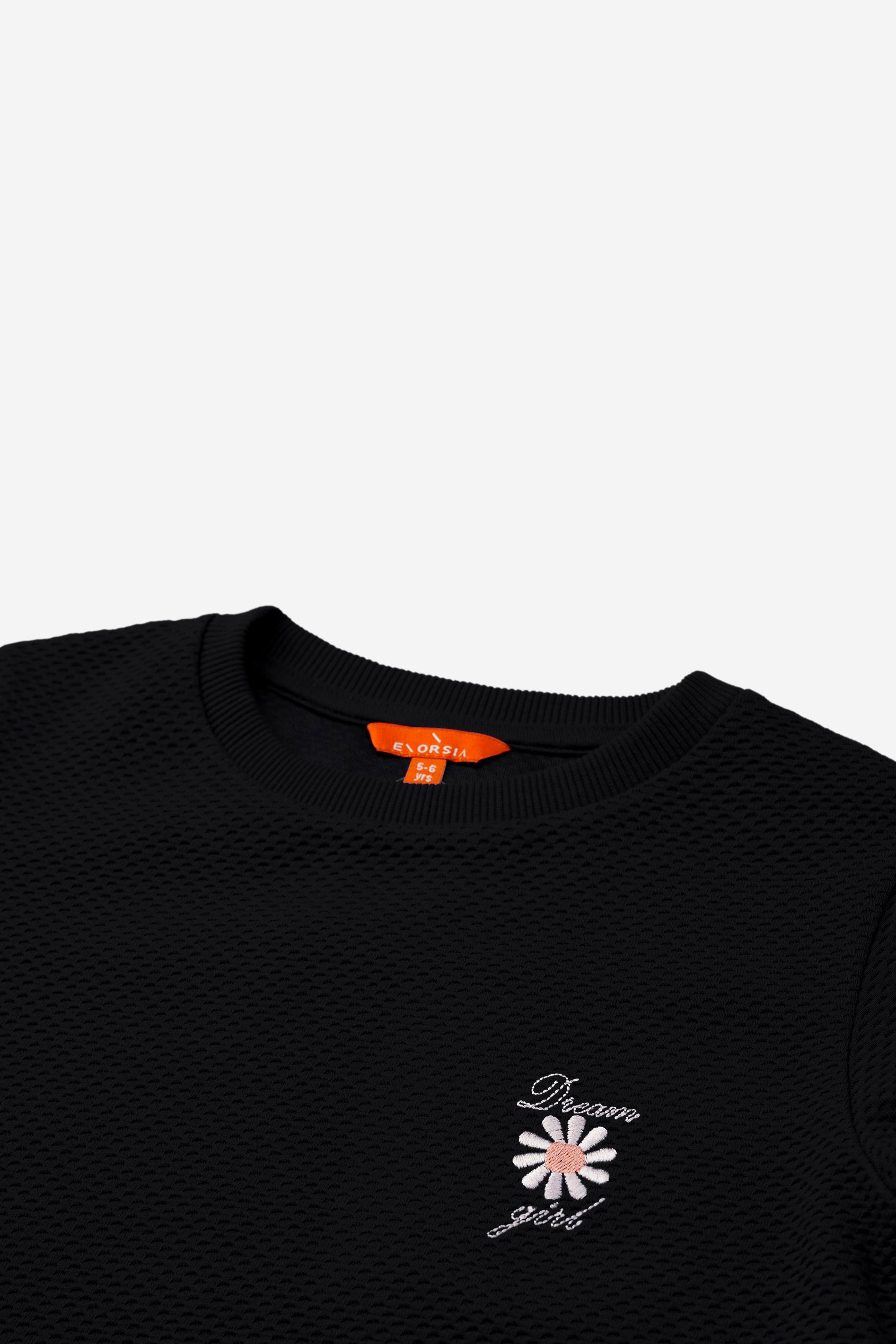 Embroidery Print Waffle Sweatshirt  (5yrs-11yrs)