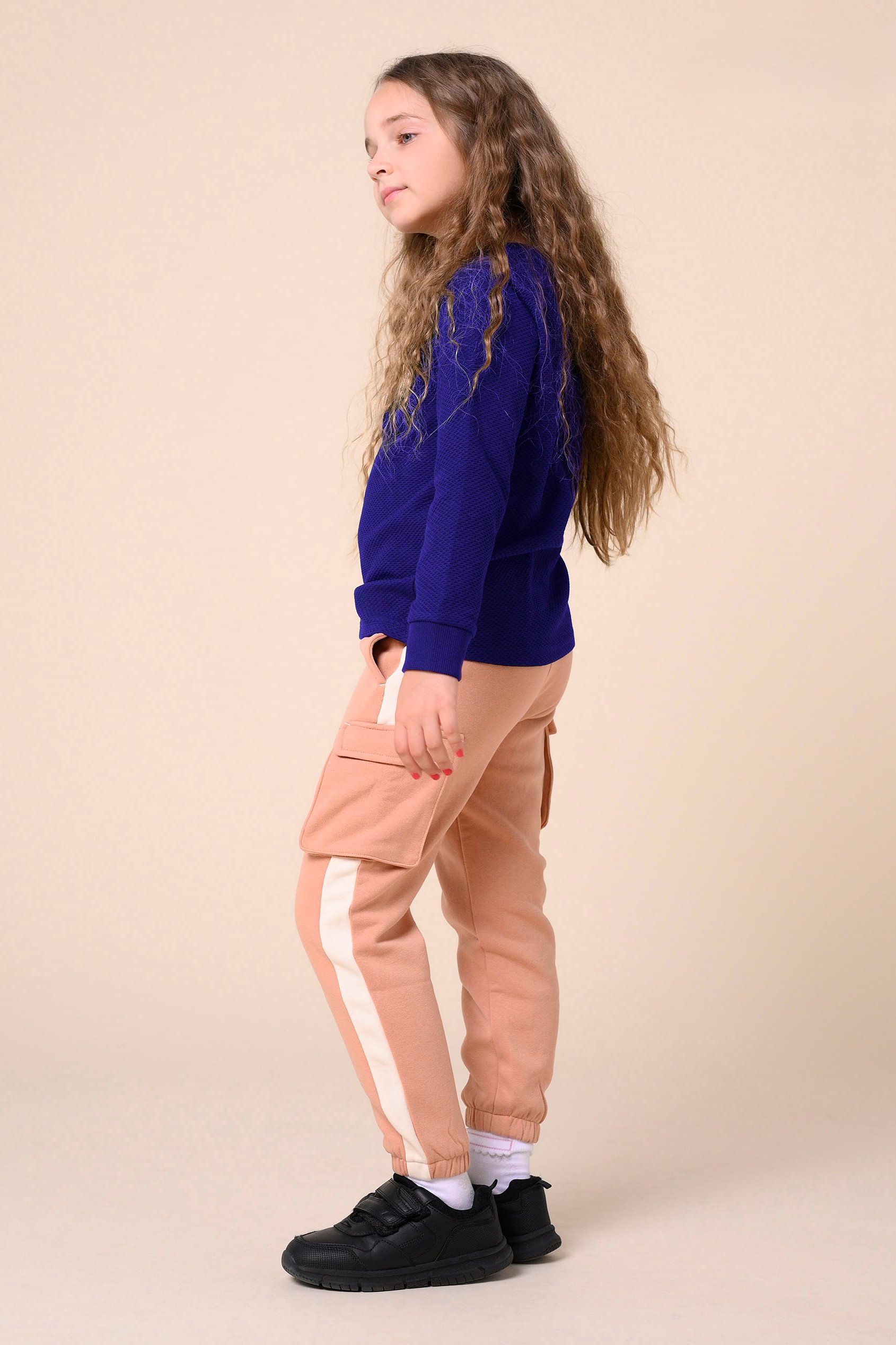 Embroidery Print Waffle Sweatshirt  (5yrs-11yrs)