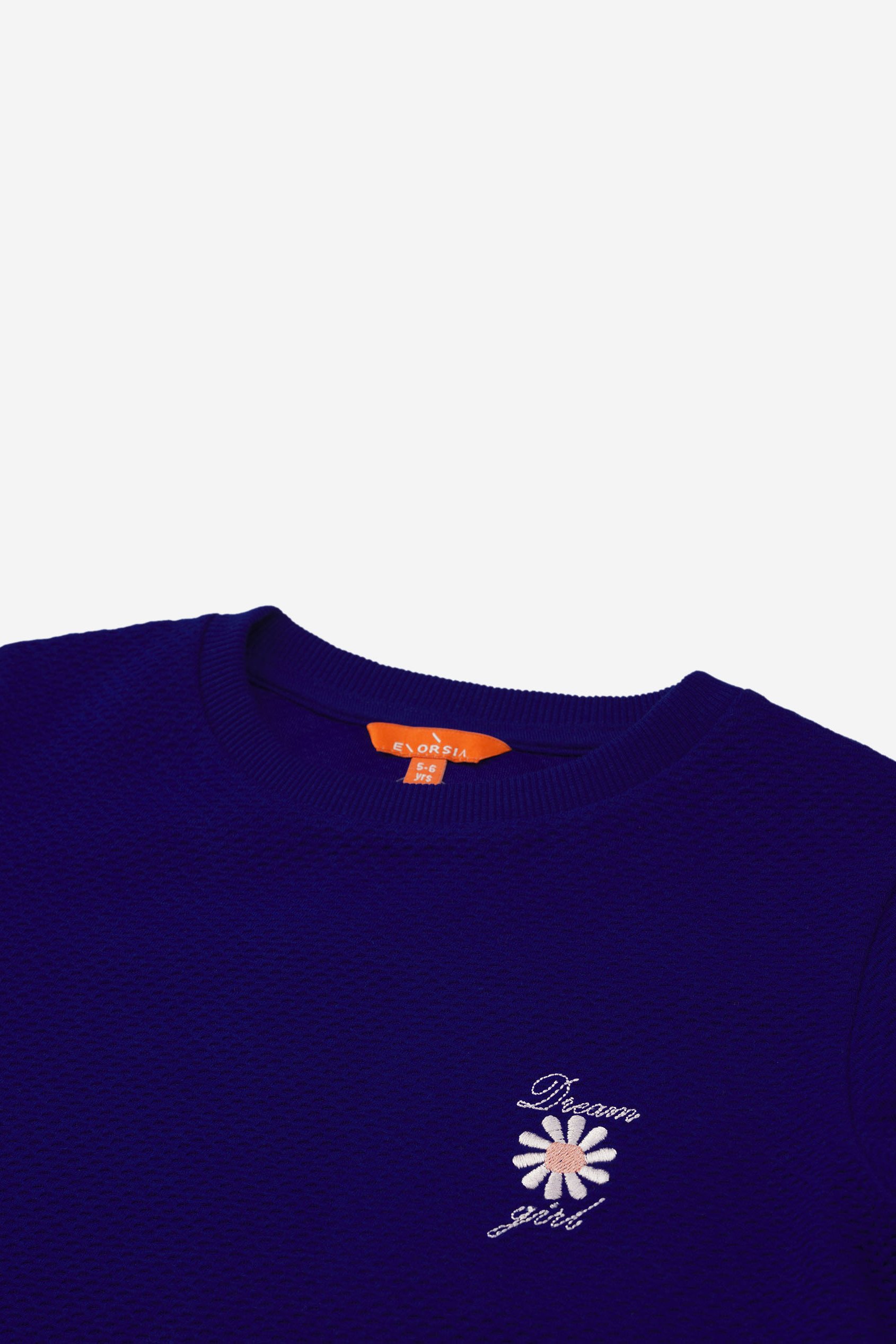 Embroidery Print Waffle Sweatshirt  (5yrs-11yrs)