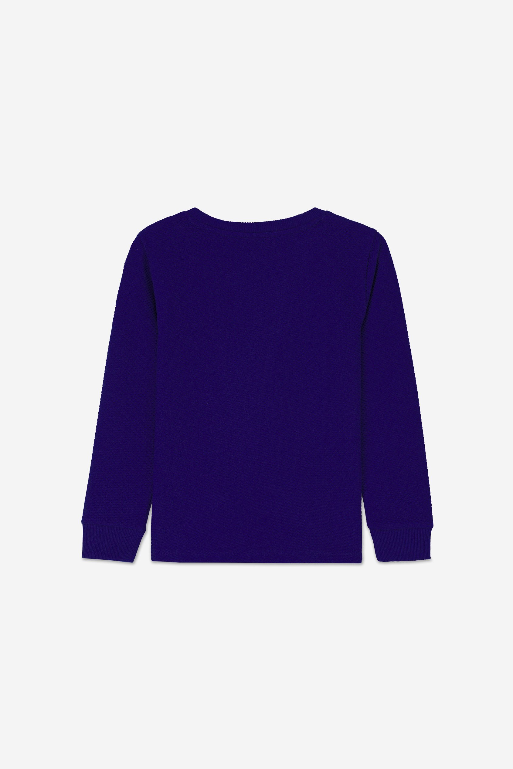 Embroidery Print Waffle Sweatshirt  (5yrs-11yrs)