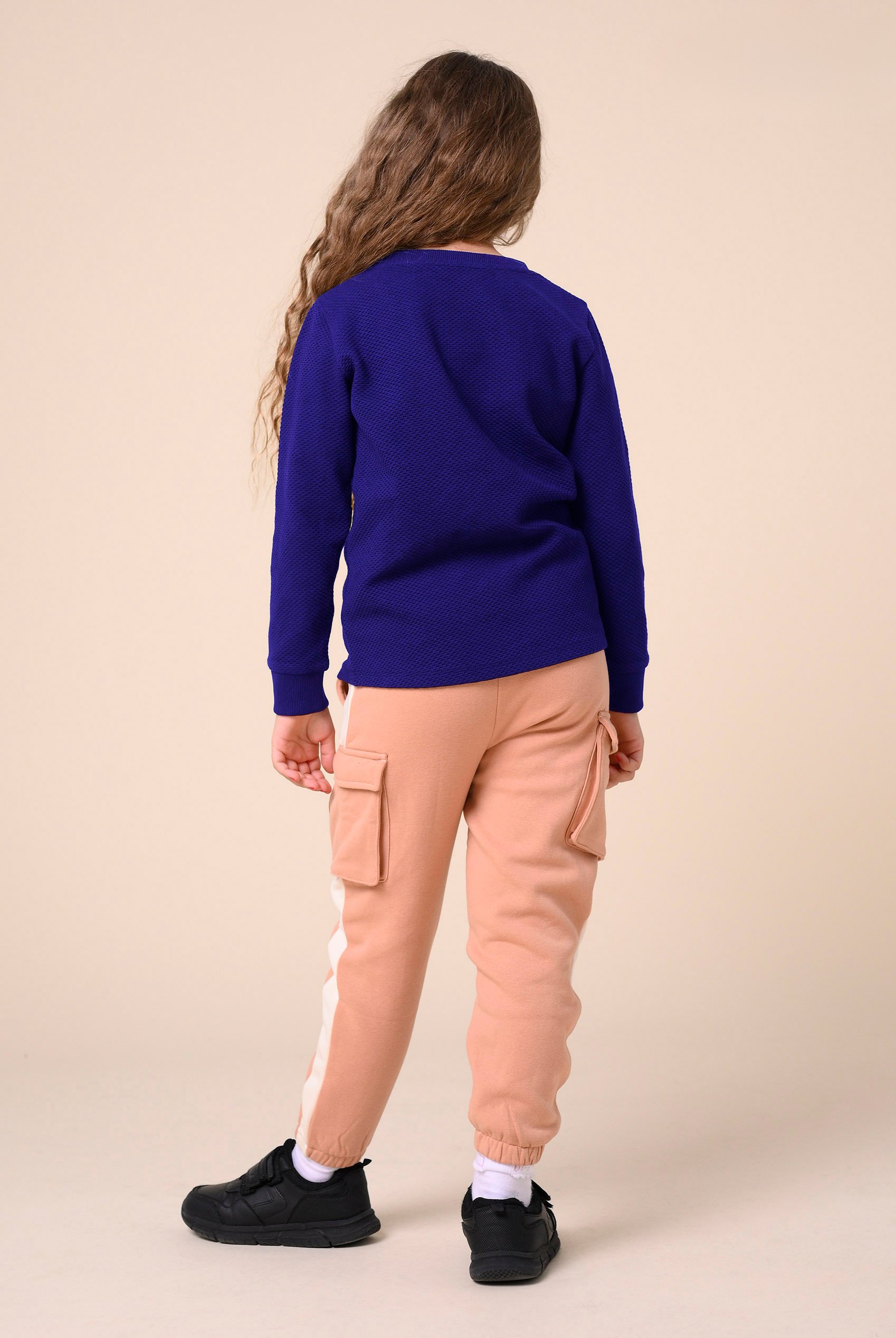 Embroidery Print Waffle Sweatshirt  (5yrs-11yrs)