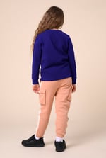 Embroidery Print Waffle Sweatshirt  (5yrs-11yrs)