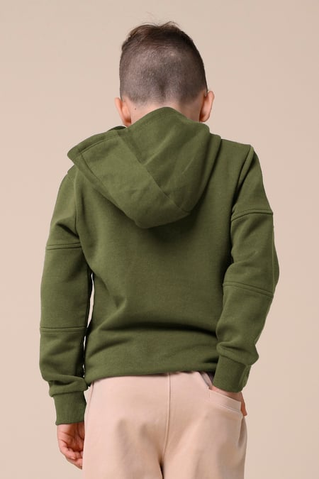 Boys Green  Embrodiery Print Hoodie  ( 6yrs-11yrs)