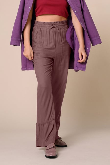 Womens Frill Trim Trouser