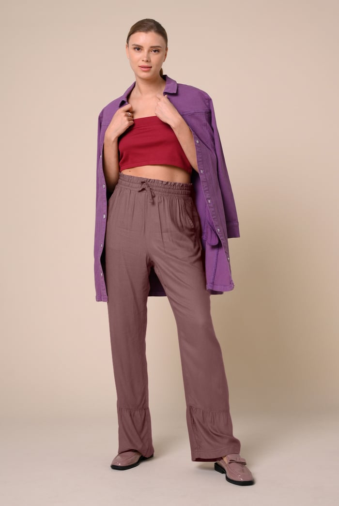 Womens Frill Trim Trouser