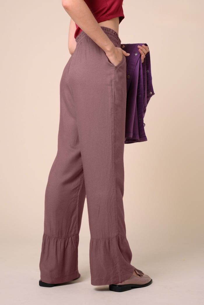 Womens Frill Trim Trouser