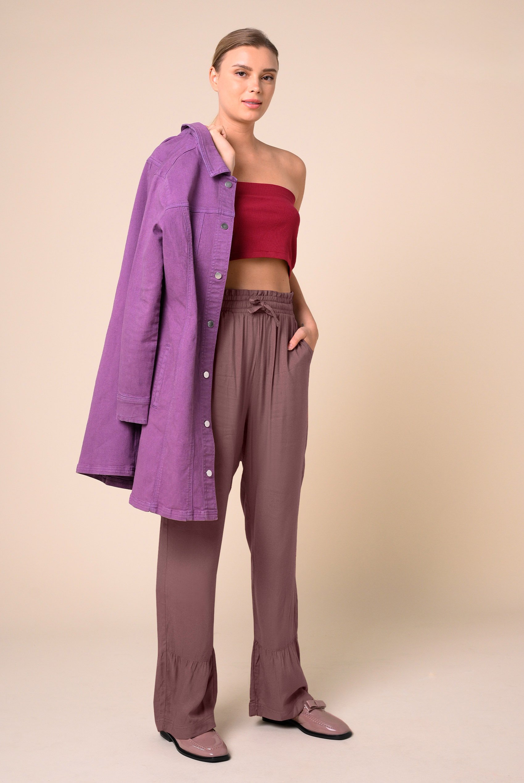 Womens Frill Trim Trouser