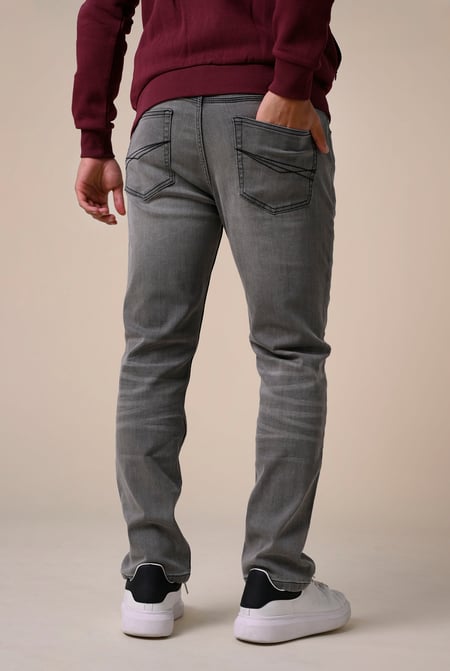 Mens Grey Loose Fit Grey Jeans