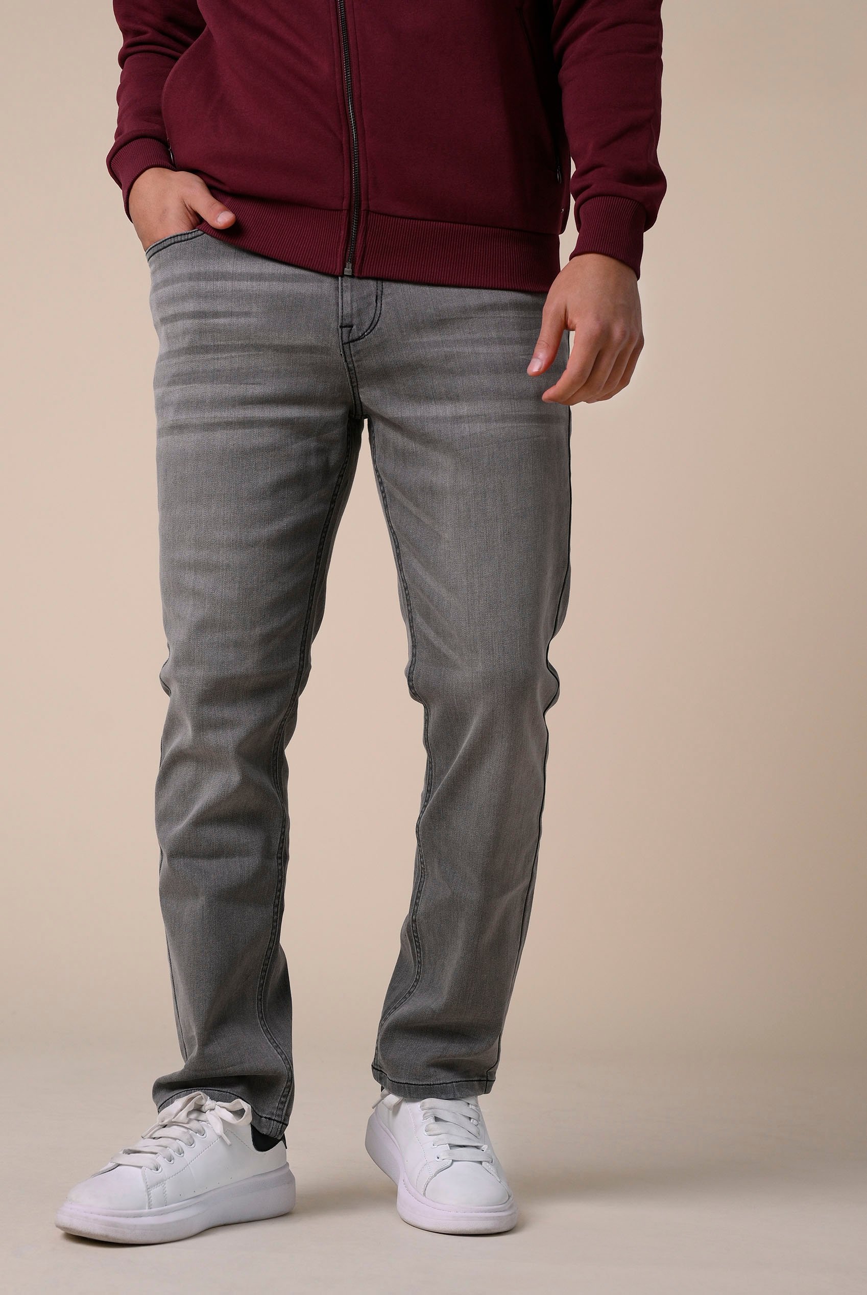 Mens Loose Fit Grey Jeans