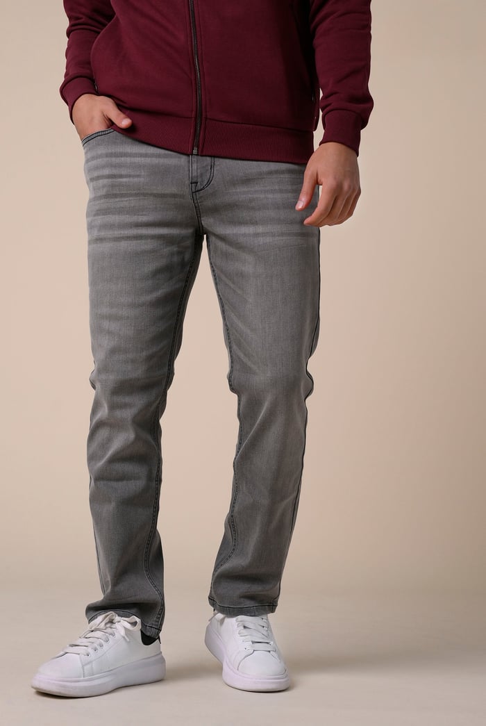 Mens Loose Fit Grey Jeans