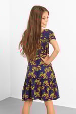 Square Neck Tiered Puff Sleeve Dress (2/3yrs-8/9yrs)