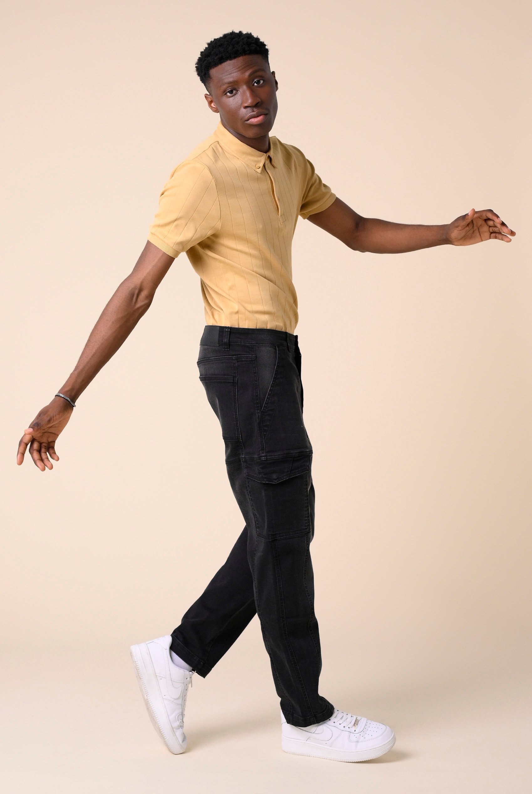 Mens Regular Fit Stretch Utility Jeans