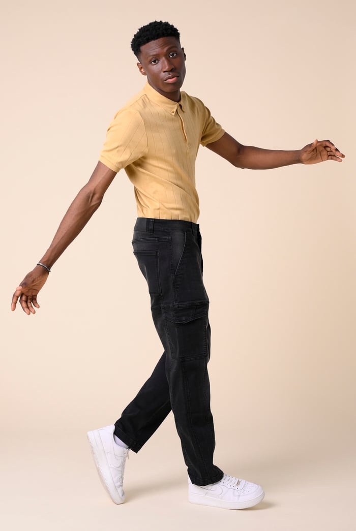 Mens Regular Fit Stretch Utility Jeans