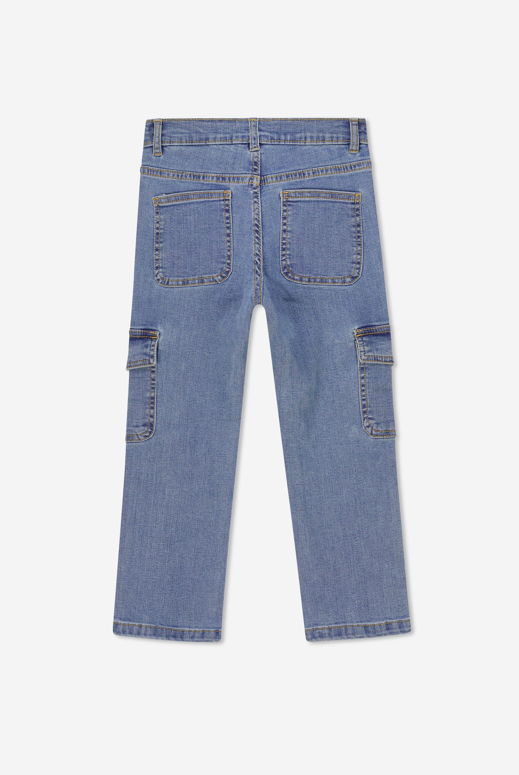 Girls Blue Denim Cargo Jeans