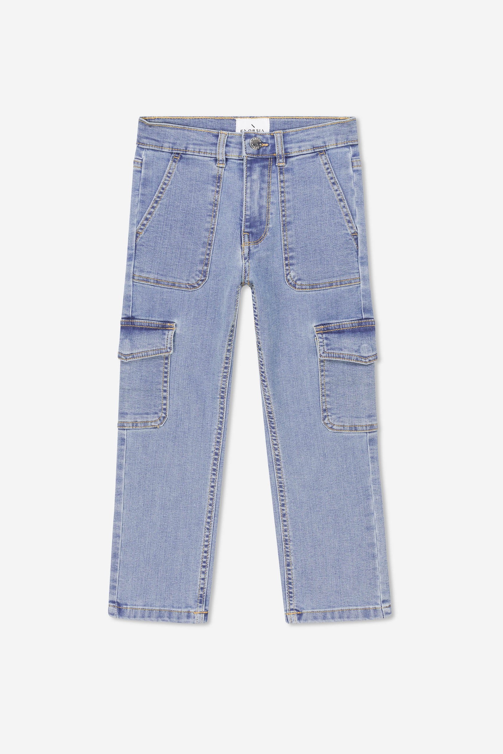 Girls Blue Denim Cargo Jeans