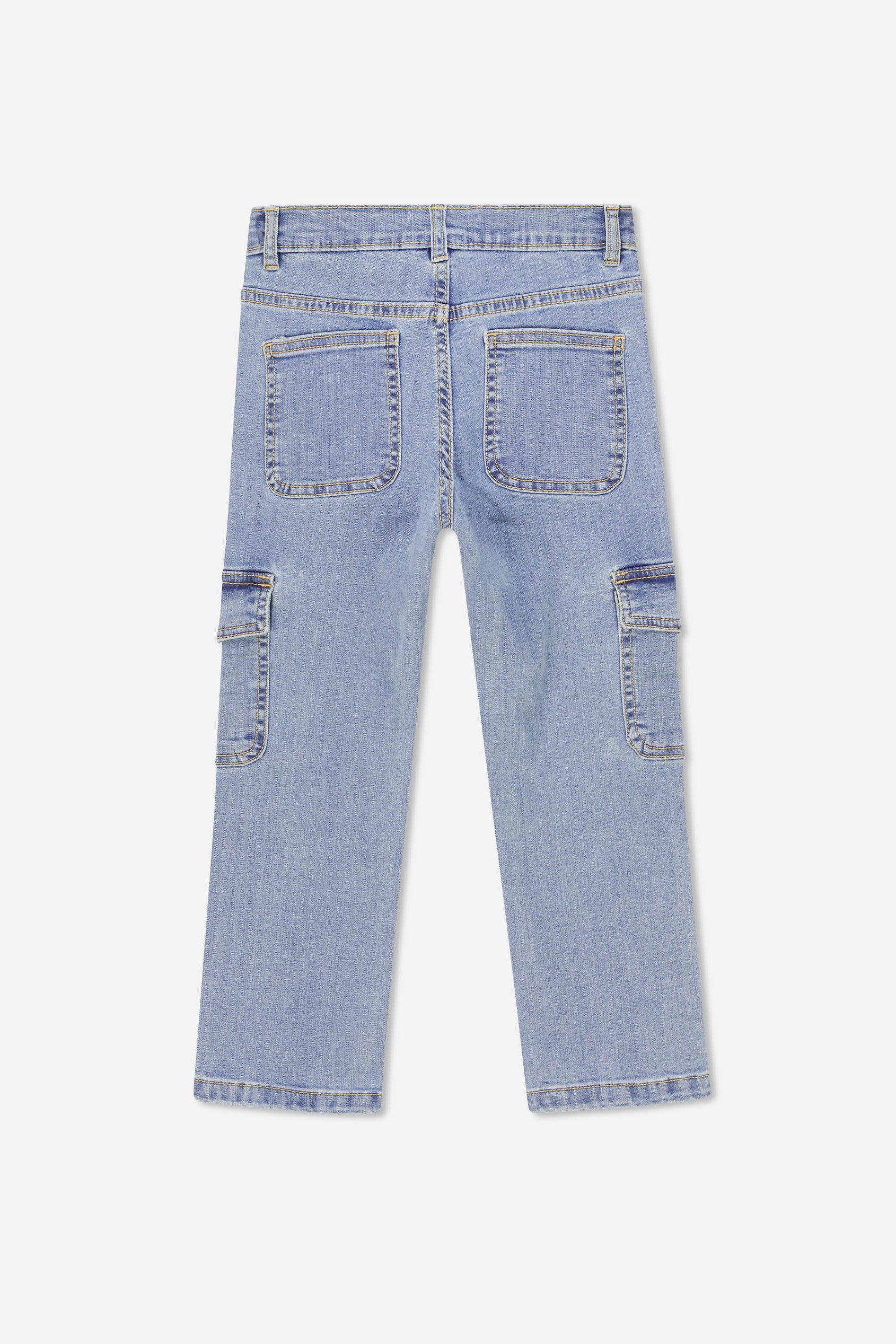 Girls Blue Denim Cargo Jeans