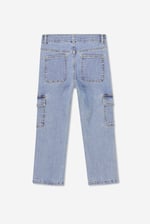 Girls Blue Denim Cargo Jeans
