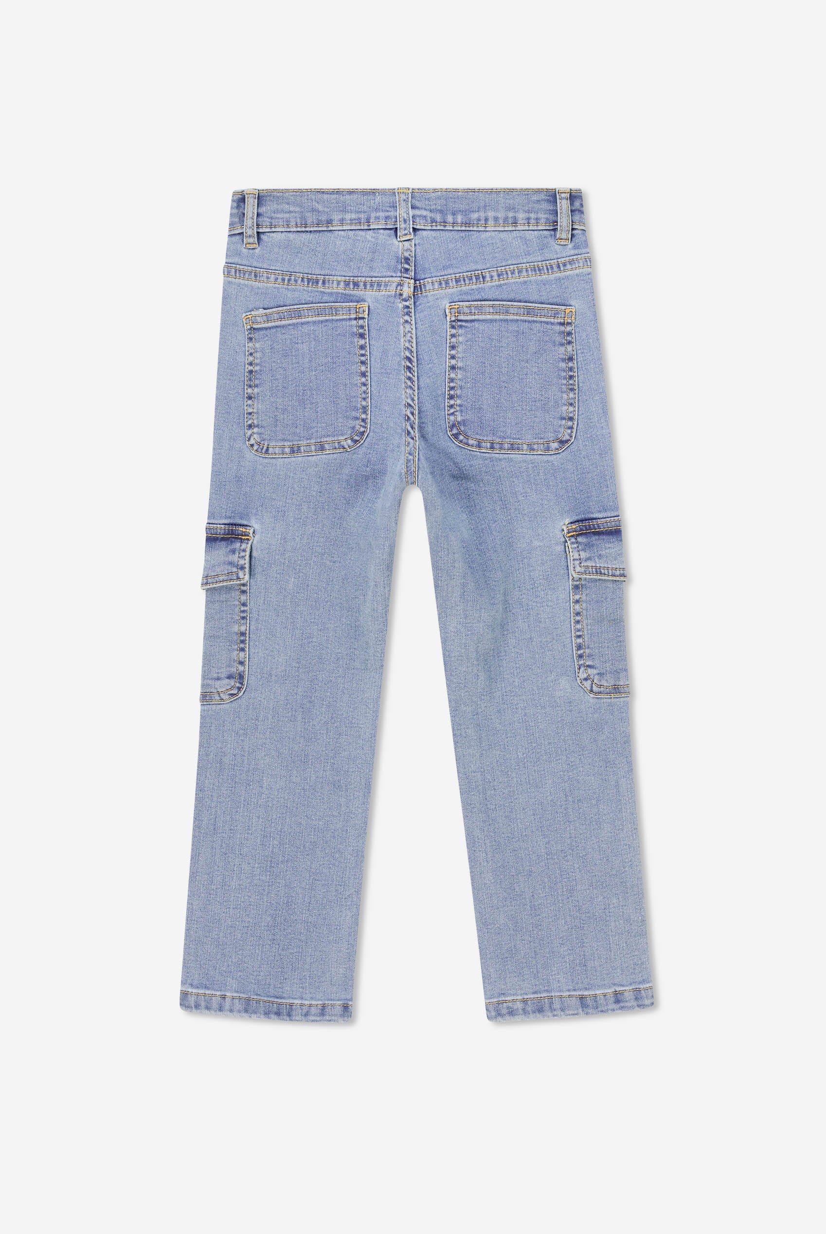 Girls Blue Denim Cargo Jeans