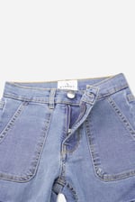 Girls Blue Denim Cargo Jeans