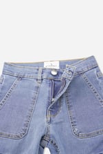 Girls Blue Denim Cargo Jeans
