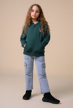 Girls Blue Denim Cargo Jeans