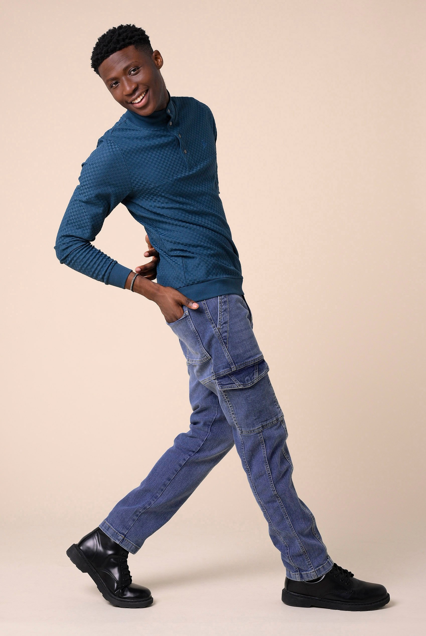 Mens Regular Fit Utility Jeans