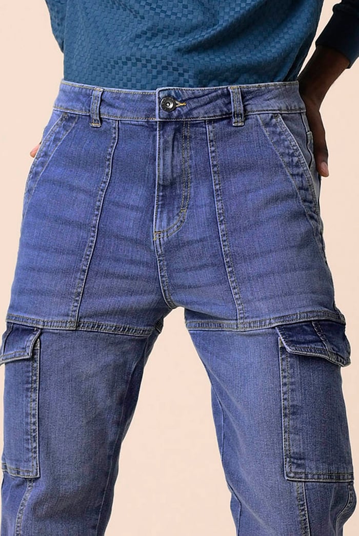 Mens Regular Fit Utility Jeans