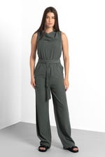 Women’s Sleeveless Blended Fabric Jumpsuit