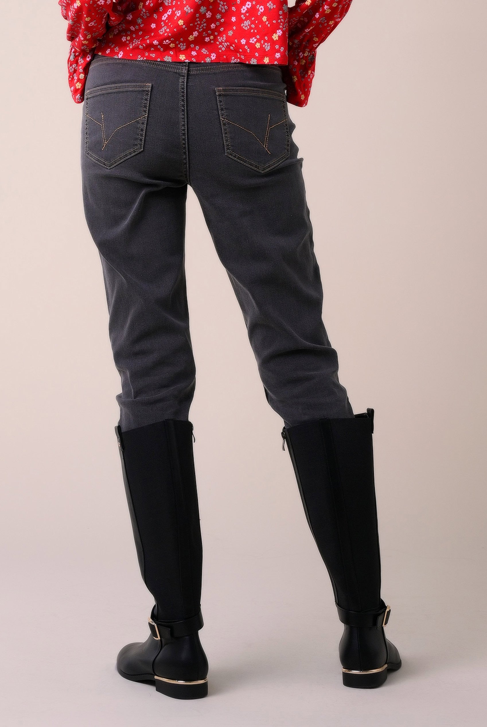 Womens Grey Slim Fit Jeans