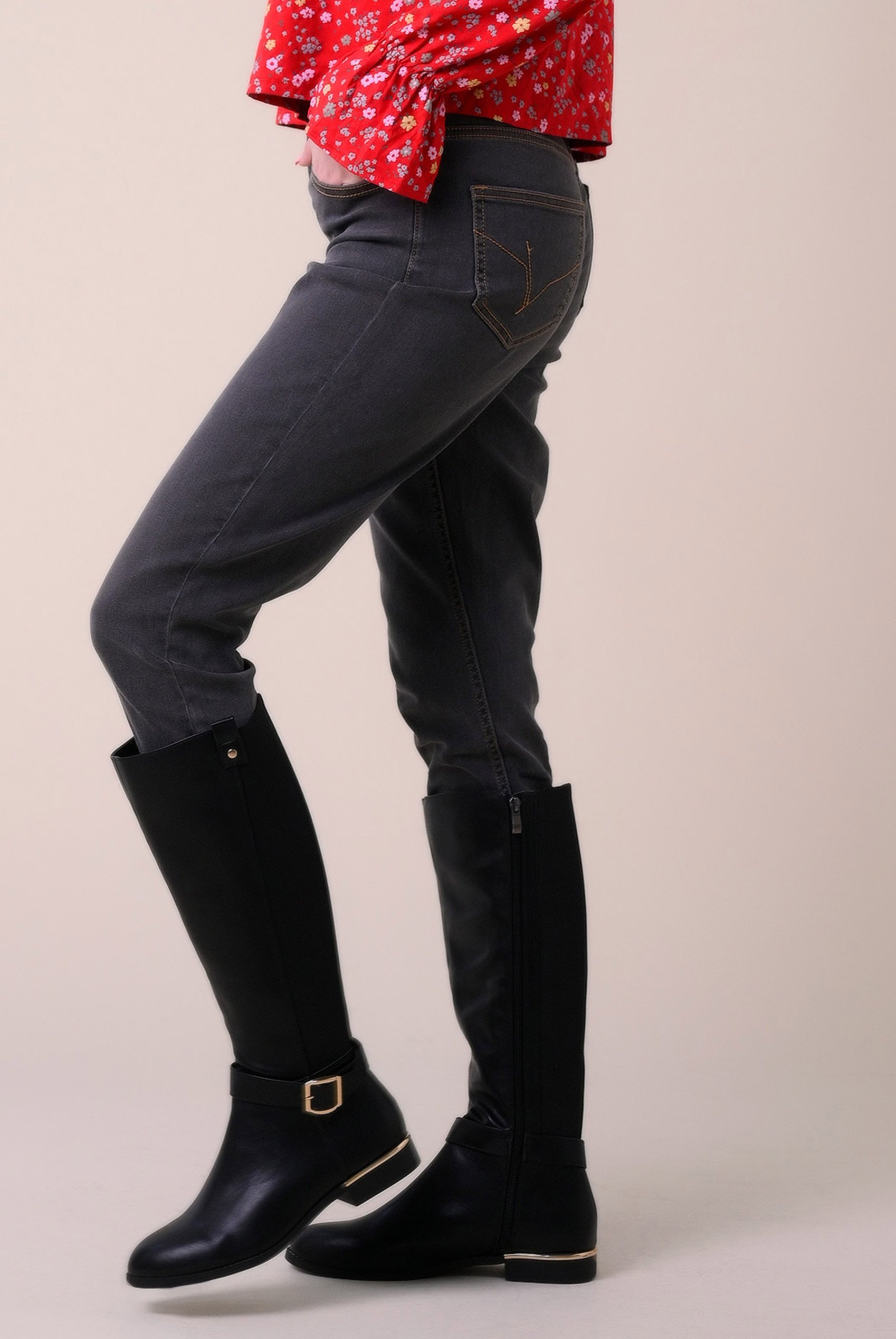 Womens Grey Slim Fit Jeans