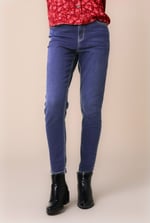 Womens Blue Tapared Leg Jeans