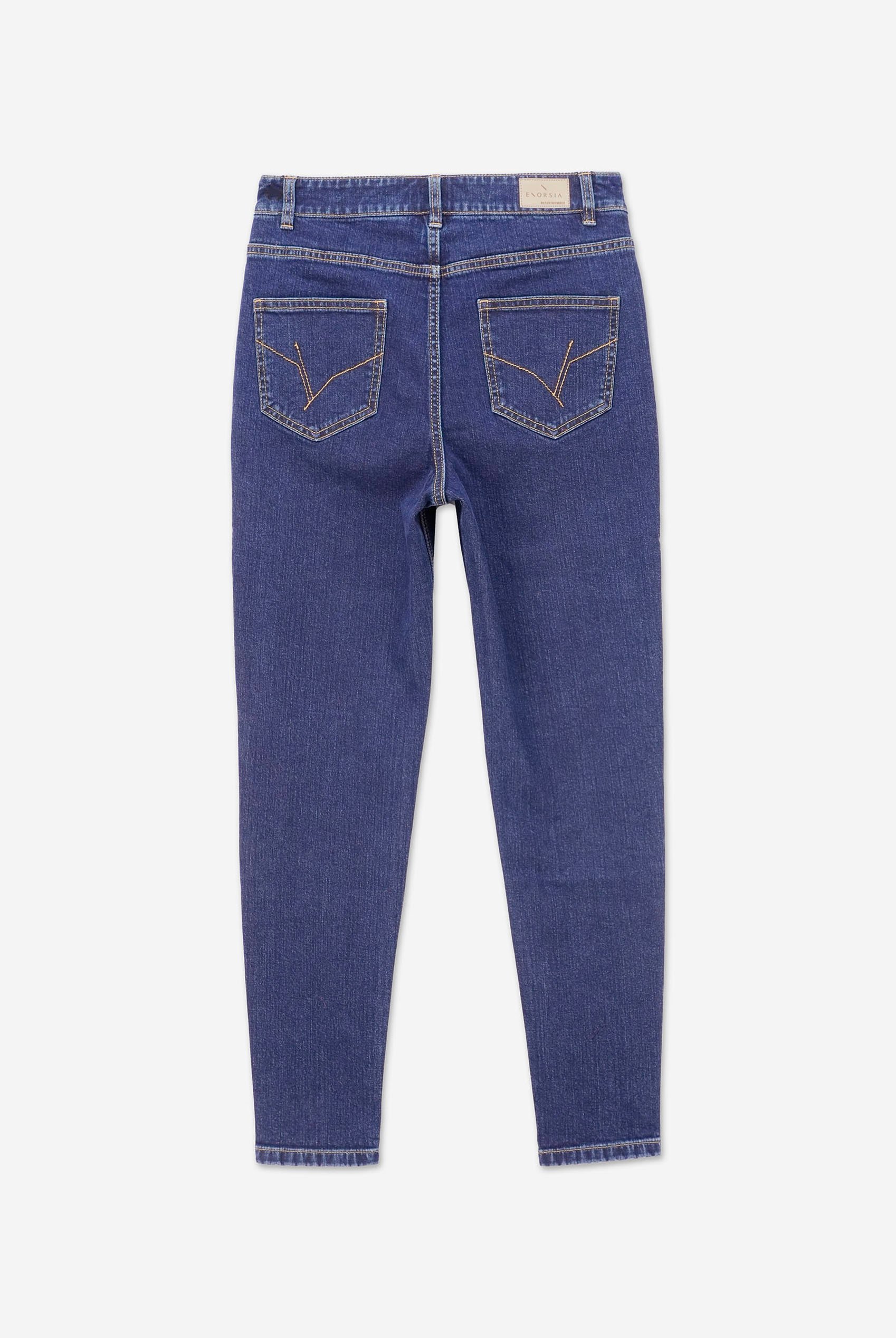 Womens Blue Tapared Leg Jeans