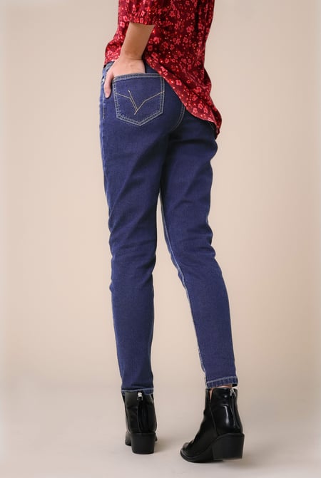 Womens Blue Tapered Leg Jeans