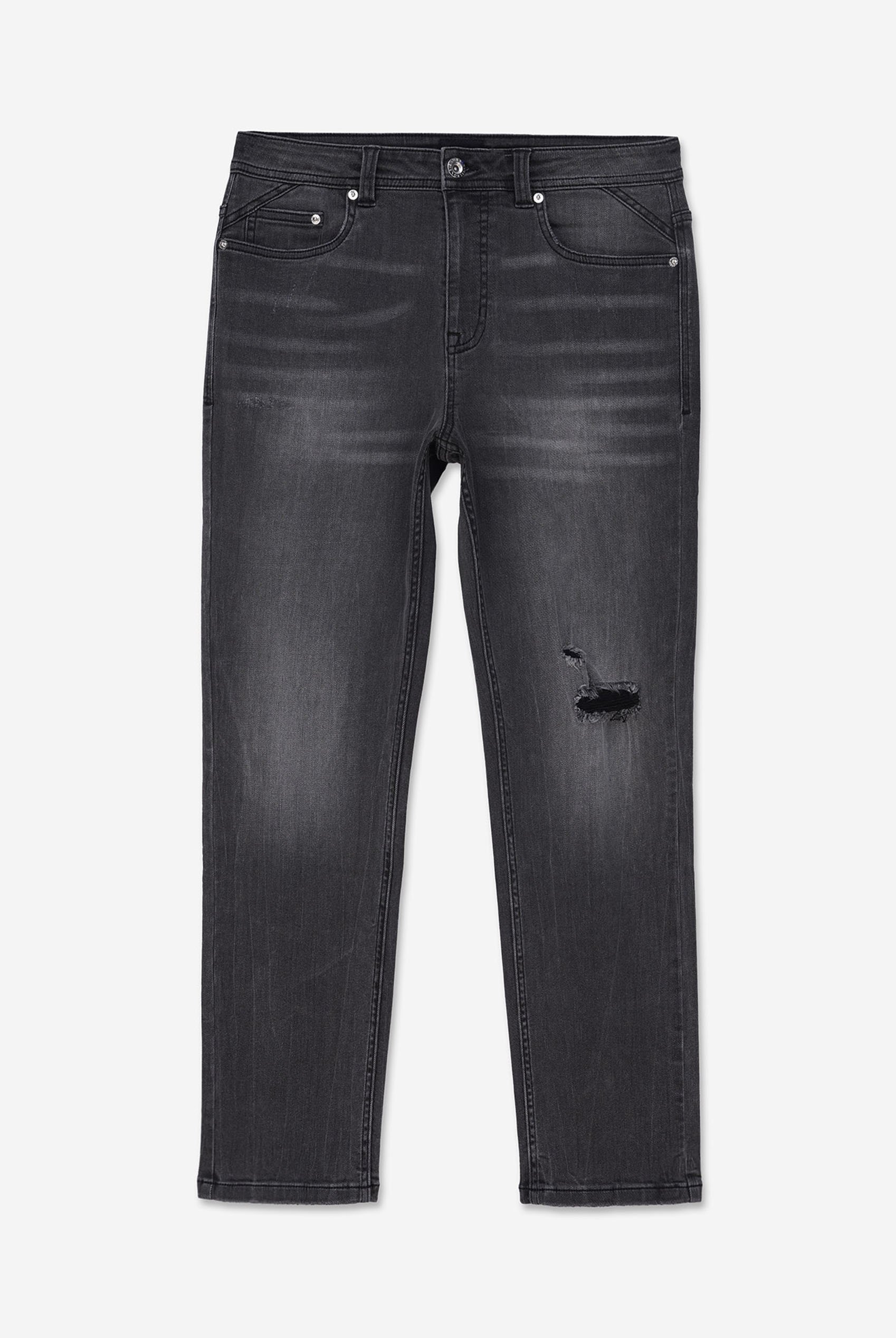 Regular Fit Distressed Stretch Denim Jeans