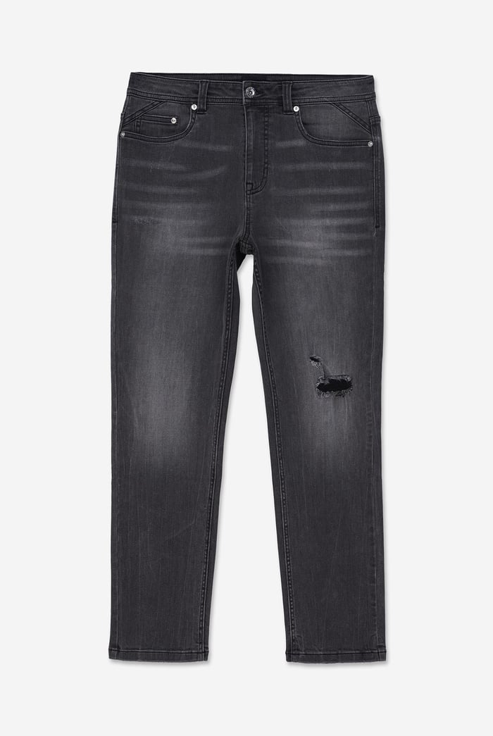 Regular Fit Distressed Stretch Denim Jeans