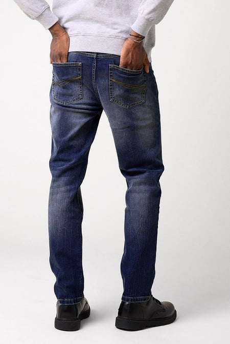 Mens Blue Ripped Denim Jeans