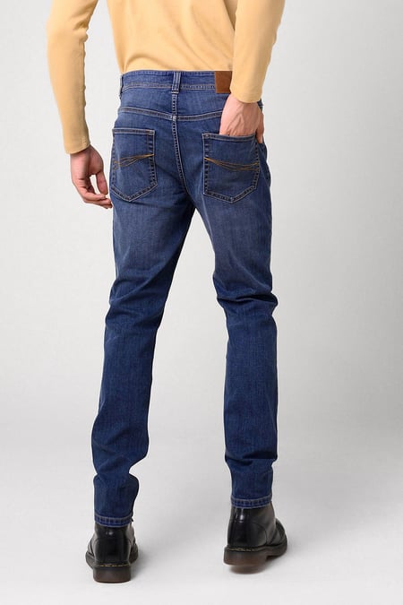 Mens Blue Regular Supper Stretch Skinny Fit Jeans