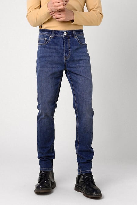 Mens Blue Regular Supper Stretch Skinny Fit Jeans