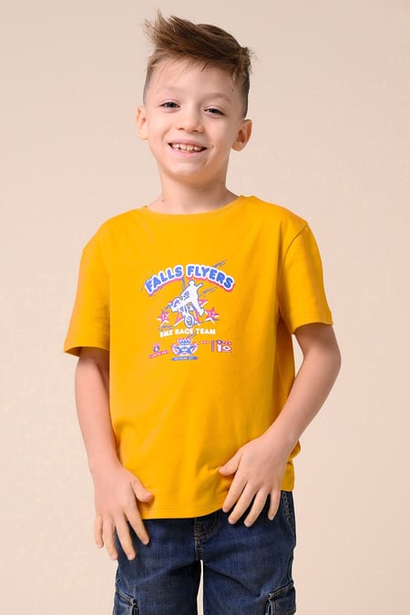Boys Cream Falls Flyers T-Shirt ( 3yrs-9yrs)
