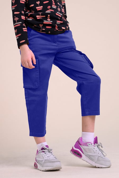 Girls Blue Straight Leg Cargo Trouser ( 3yrs-14yrs)