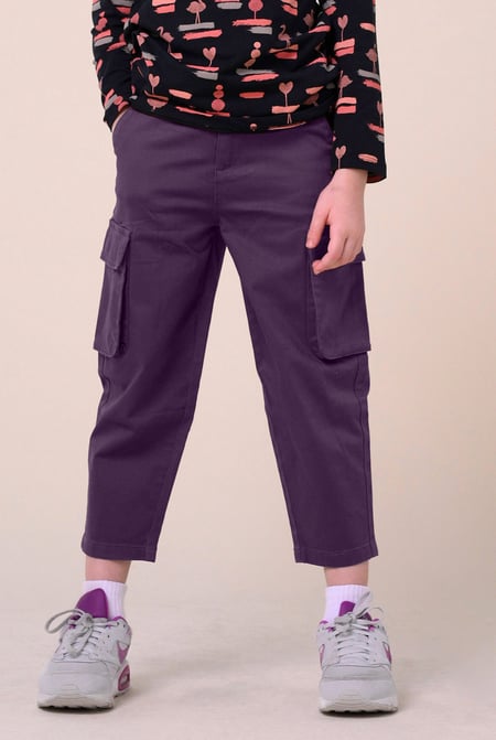 Girls Purple Straight Leg Cargo Trouser ( 3yrs-14yrs)