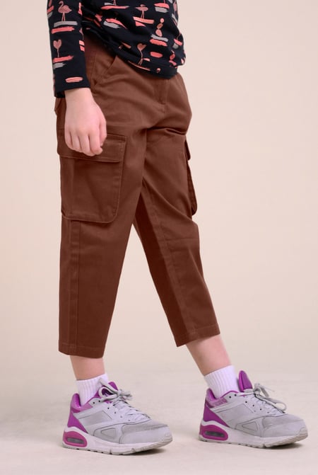 Girls Brown Straight Leg Cargo Trouser ( 3yrs-14yrs)