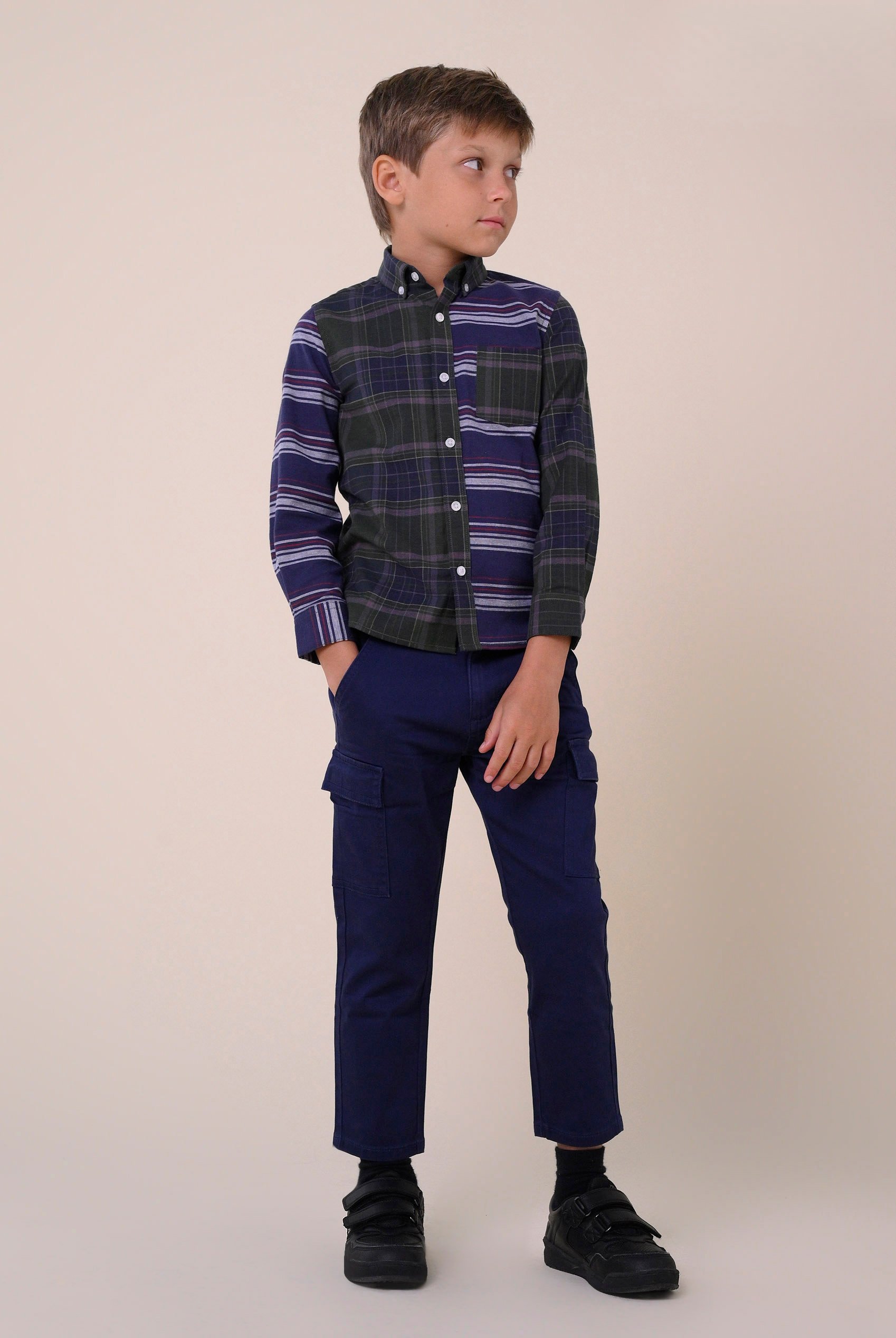 Enorsia Boys Mixed Check Shirt