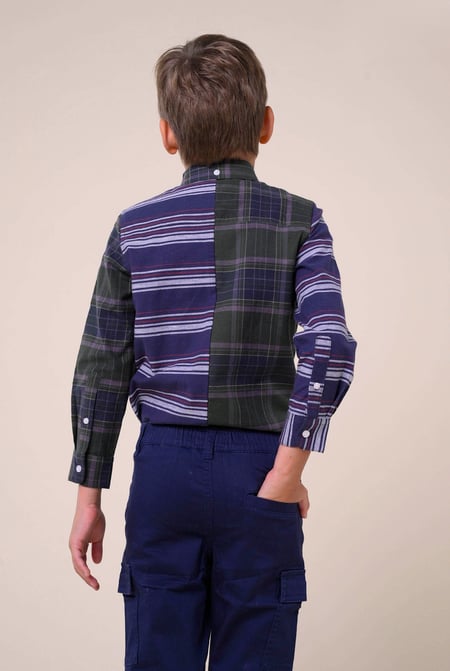 Green Enorsia Boys Mixed Check Shirt