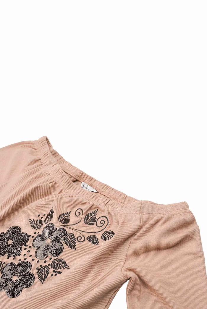 Off Shoulder Embroidery Decor Midi Dress