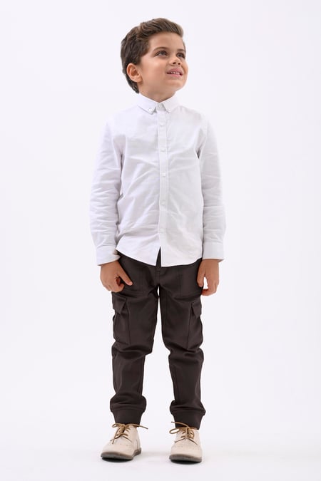 Boys Brown Cotton-Rich Cargo Jogger ( 3yrs-14yrs)