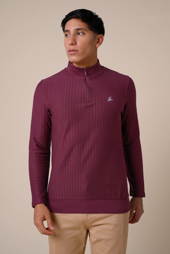 Mens Half Zip Funnel Neck Sweatshirt
