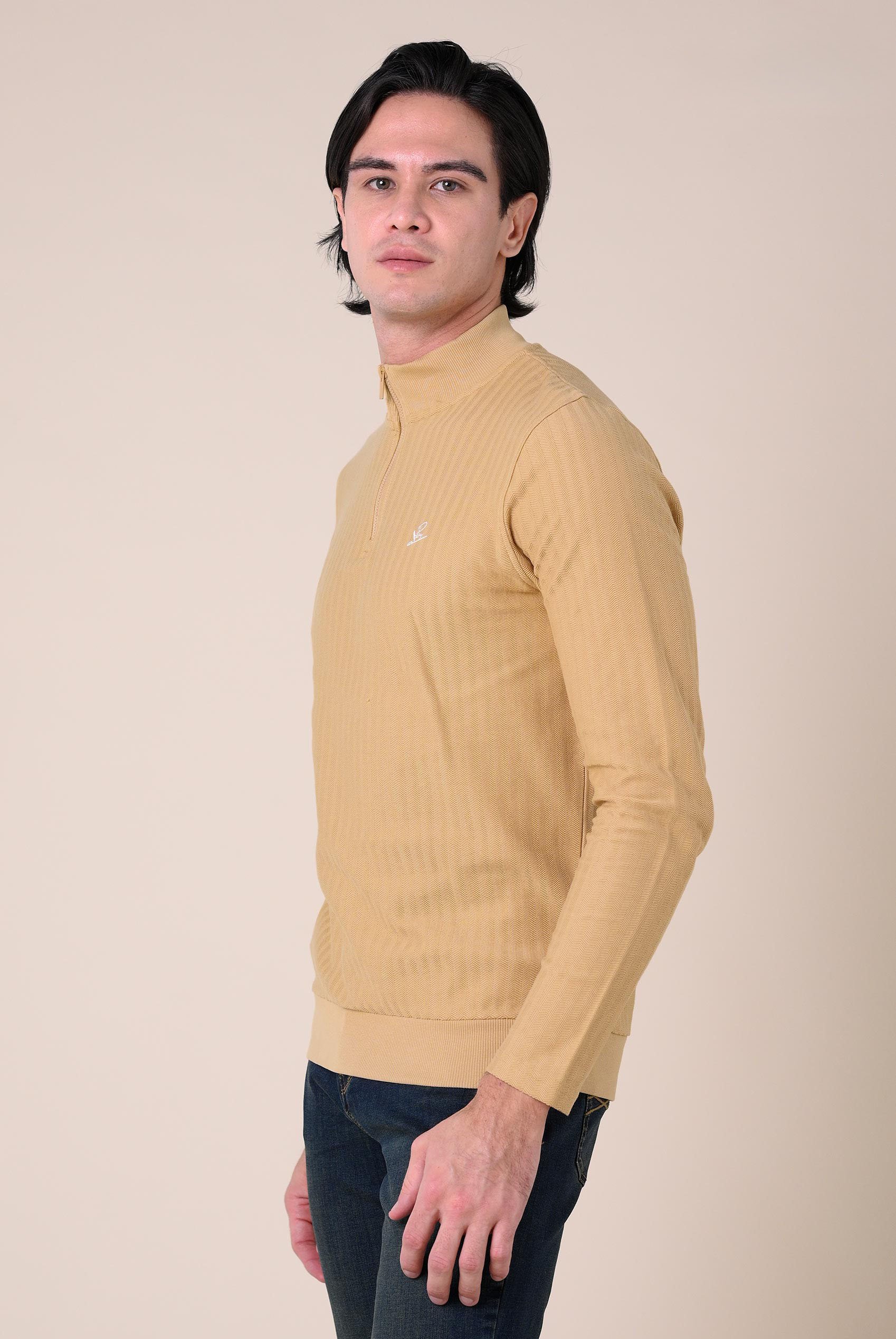 Mens Half Zip Funnel Neck Sweatshirt